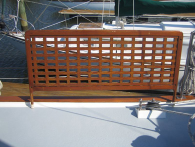 old teak swim platform